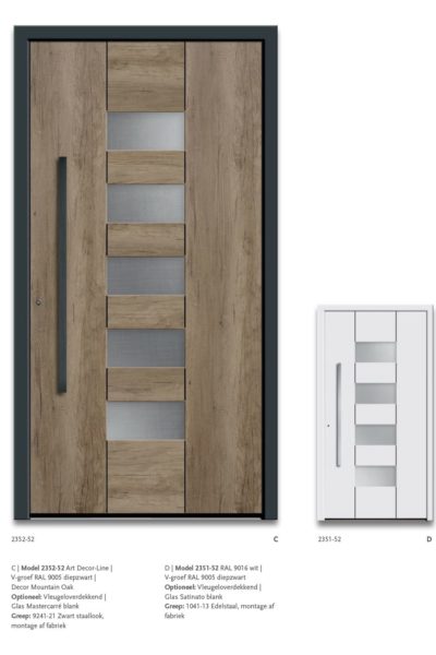 Modern Model 2352-52 V-groef Ral9005 diepzwart, Decor Montain Oak